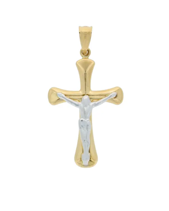 18CT TT CRUCIFIX 20mm x 30mm